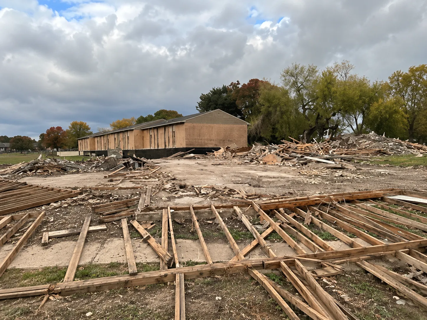 Concrete lot before removal